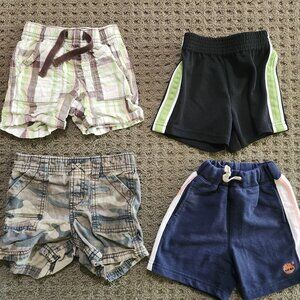 (4 Pcs for $7) Shorts, Size 12-18 Mo, Carter/Timberland/Gymboree/Garanimal(S# 2)